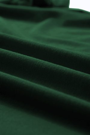 Green Solid Color Basic Crew Neck Plain Tee