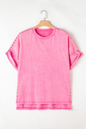 Bonbon Studded Batwing Sleeve Oversized Tee