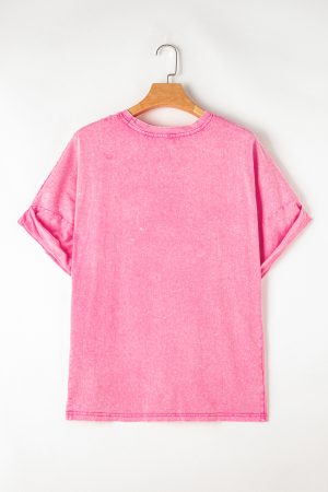 Bonbon Studded Batwing Sleeve Oversized Tee