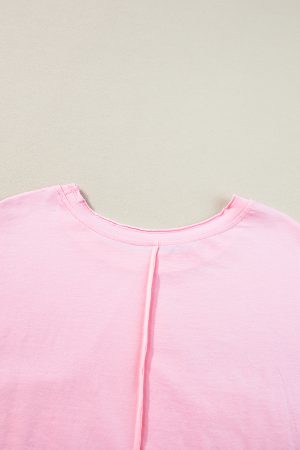 Pink Vibrant Star Patchwork Loose T-shirt